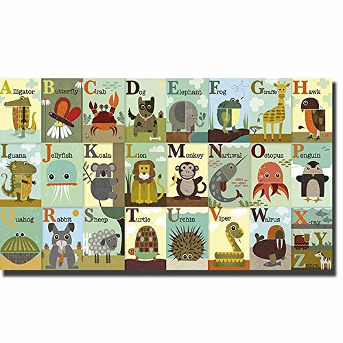 Alphabet Zoo by Jenn Ski Gallery-Wrapped Canvas Giclee Art (23 in x 38 in)