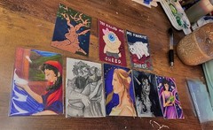 ACEO Original Art Cards Epic the Musical Olive Tree Bed The Odyssey Acrylic Nova