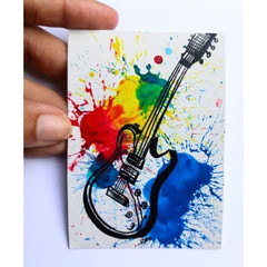 KISS BAND ACEO Original Music Instrument Rock Art Card Acrylic Hand Painting NEW