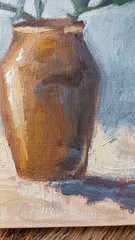 Rose in a Vase ORIGINAL Oil Painting Modern Classy Red Flower Still Life 8″x10″