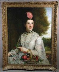 Girl with Flowers 18th/19th Century English Portrait att. to George Henry Harlow