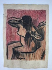 Edgar Degas COA Art Painting Original Drawing Vintage