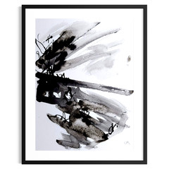 Original Abstract Landscape 9×12 Painting Ink Minimalist Wall Art Living Room
