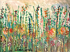 CONTEMPORARY WHIMSICAL FUN 16X20 Wildflowers Play Fine Art Home Interior Design
