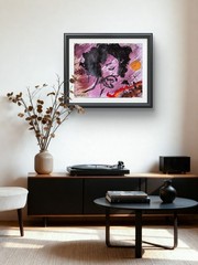 Original Abstract 11×14 Jimi Portrait Acrylic Signed Contemporary Wall Art P102