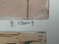 B.CONY SIGNED ORIGINAL ETCHING PAINTING ABSTRACT MODERN ART MODERNISM #1/1
