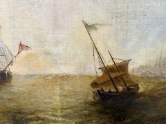 Andree Ruellan Woman Artist East Coast US Harbor Scene Oil Painting on Canvas