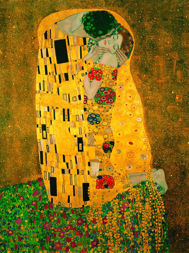 gustav klimt the kiss final large vintage old canvas painting art deco