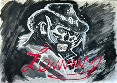 Motörhead Lemmy Kilmister painting abstract charcoal drawing unique