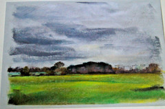 Franz Ehmke *1928 -2018 Berlin Pastel Approaching Thunderstorm In Blankenfelde