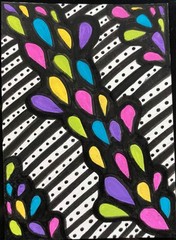 ACEO Original Floral Petals Plant Mini Painting Colorful Modern OneCraftyLady