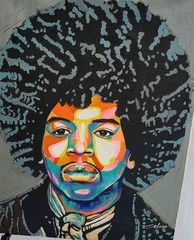 Jimmy Hendrix ,Oil Painting On Canvas Signed By Artist H 2× W 20