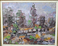 Post-Impressionist Landscape Oil Painting Heavy Impasto, Thick Texturing 26″x22″