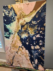 Marble by Em. 11 x 17 Original Acrylic Painting On Canvas Signed