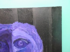 Abstract Purple Face Painting Woman Original Canvas Art Sara Rosini 2002 28×28