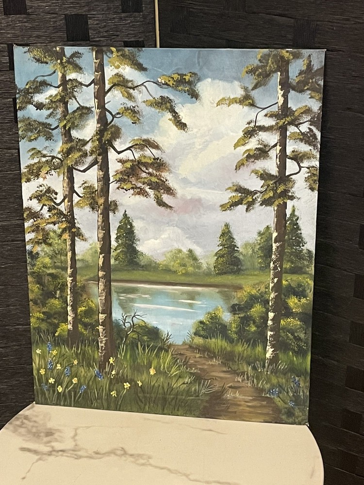 Original painting forest by Iva Moore 14×18 Portrait Style