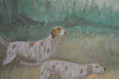 Lovely older Pointer Dogs Painting great artwork