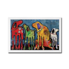 White Floater-Framed Best Friends by Foster Canvas Giclee Art (18 in x 26 in)