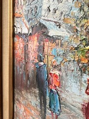 Vintage Impasto Paris Street Scene with Eiffel Tower by Henri Rogers