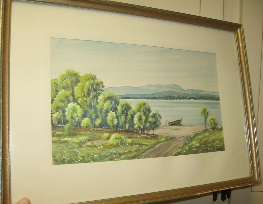 German Southern Bavarian Dessien Oil Acrylics & Watercolor Painting by L. Becker