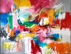 Premium Luxury Abstract Expressionism 01 160x120cm Framed Black/Acrylic Glass