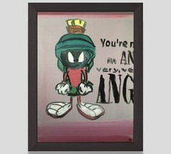 PDQ Artist Originals Painting Cartoon Martian Figurative Pop Art Acrylics 24×18