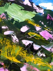 Appalachian Flowering Montains Original Oil impasto Painting Canvas Landscape