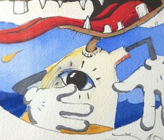 RARE STANLEY MOUSE SIGNED WATERCOLOR RAT FINK EYE ORIGINAL ART ONE OF A KIND
