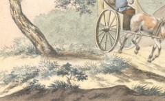 Watercolour Dutch School around 1800 „Coachman in front of Farmhouse“ 24.5 x 18.5 cm