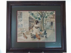 Myrtle Lillian Stedman (1908-2007) 1931 Houston Texas Watercolor of Southern wom