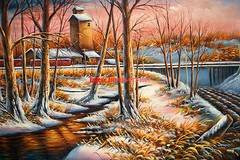 24×36″ (61x92cm)100% hand painted oil flat,Landscape/Mountain/Forest/Lake/Villa