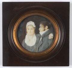 „Double portrait of a young married couple“, French miniature, late 1790s