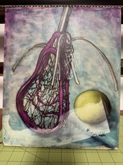 Canvas Lacrosse Sports Wall Art. Home Decor 12x 9 3/4