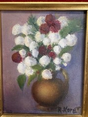 Vintage Floral Oil Painting Artist Signed, Framed