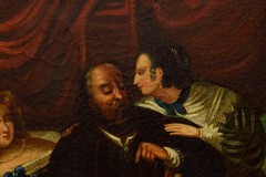 Ca. 1830/40, Old painting, genre scene, daughter of a nobleman, oil, 27.5×23 in