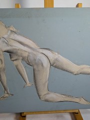 Vintage John Huszer 1913-83 figure study abstract female nude Rhode Island mcm