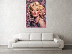 Single piece! motif Marilyn Monroe 100×140 cm XXL canvas pictures airbrush pop art
