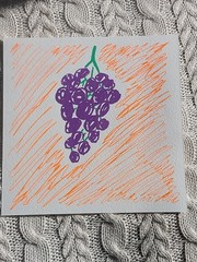 Acrylic Painting 3×3 Inch Original Art Mini Painting Title Grapes