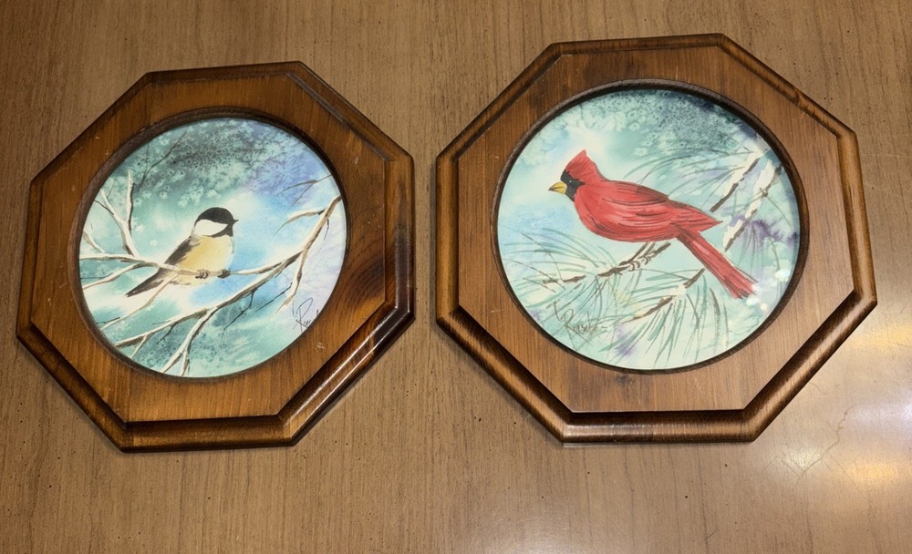 Vintage Framed Bird Water Color Paintings Signed By Roesch