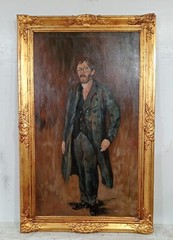 EDVARD MUNCH OIL ON CANVAS SIGNED AND DATED 1936 WITH FRAME IN GOLDEN LEAF NICE