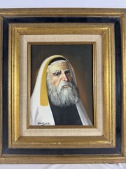 THE JEWISH RABBI FRAMED OIL PAINTING SIGNED And FRAMED