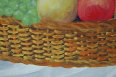 Vtg 1990’s Original Signed Carmen Girata Basket With Fruits Oil Painting 20X16