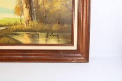 Vintage Landscape Oil Painting Signed Lewis 30″W x 24’H