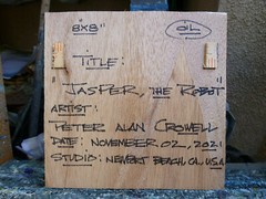 JASPER, THE ROBOT 8×8 wood retro NEW mech oil painting original signed CROWELL