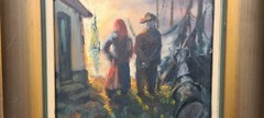 Oil painting oil painting masterpiece landscape seafaring ships sea people 254