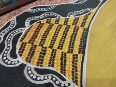 AUSTRALIAN ABORIGINAL ARTWORK RAINBOW SERPENT CENTRAL OUTBACK 74cm X 59cm