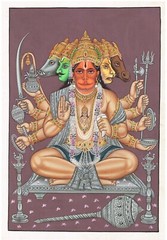 Panchmukhi Hanuman Painting Hand Miniature Lord Hanuman Painting 11.5×17 Inches