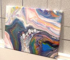 Original Acrylic Pour Painting 9×12 Abstract Fluid Art Vibrant Modern Wall Decor
