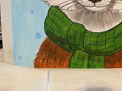 11 x 14 Original Framed Acrylic Painting on Canvas….“Fox with Hat and Scarf“