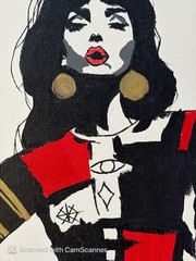 Jackie of Diamonds Original Acrylic Painting 11×14 Signed Canvas Art